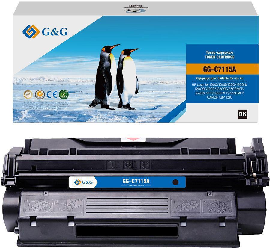 Картридж лазерный G&G GG-C7115A C7115A черный (2500стр.) для HP LJ 1000/1005/1200/1200N/1200SE/1220/1220SE/3300MFP/3320N MFP/3320MFP/3330MFP Canon LBP 1210