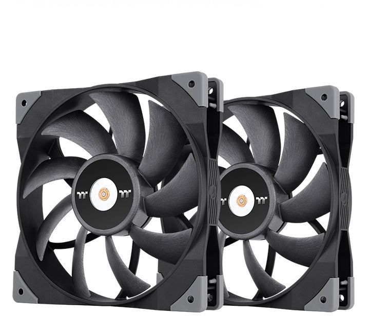 Вентилятор для корпуса Thermaltake Toughfan 14 140х140x25 черный 4-pin 33.2дБ (упак.:2шт) (CL-F085-PL14BL-A) Ret