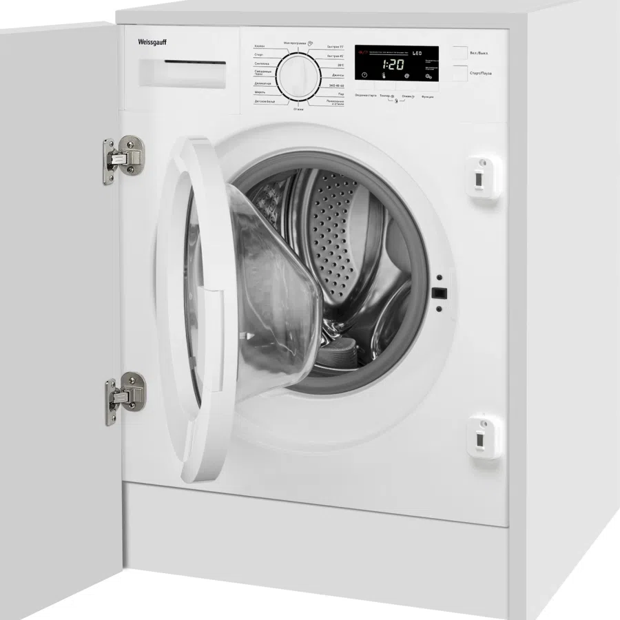 Стиральная машина Weissgauff WMI 6147 Inverter Steam класс:A+++ загрузка до 7кг отжим:1400об/мин белый инвертер