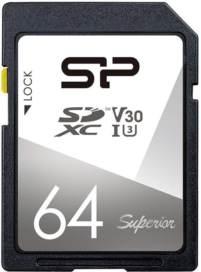 Флеш карта SDXC 64GB Silicon Power SP064GBSDXCV3V10 Superior V30 w/o adapter