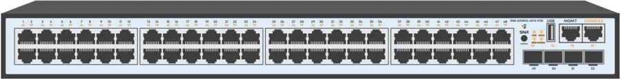 Коммутатор SNR SNR-S2989G-48TX (L2+) 48x1Гбит/с 4SFP+ управляемый