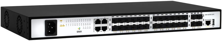 Коммутатор SNR SNR-S5210G-24FX (L2+) 4x1Гбит/с 4xКомбо(1000BASE-T/SFP) 20SFP 4SFP+ управляемый