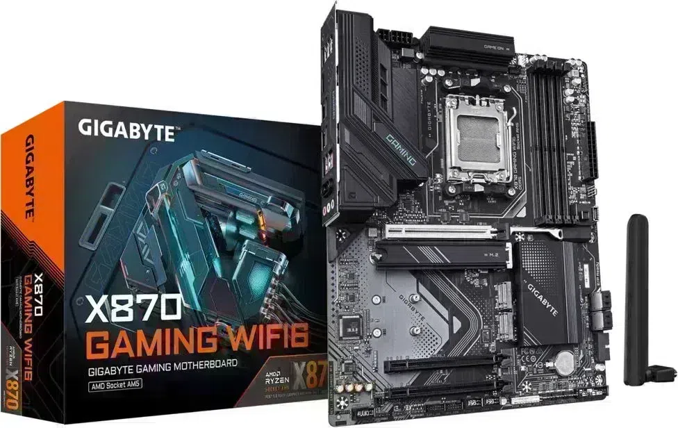 Материнская плата Gigabyte X870 GAMING WIFI6 Socket AM5 AMD X870 4xDDR5 ATX AC`97 8ch(7.1) 2.5Gg RAID+HDMI