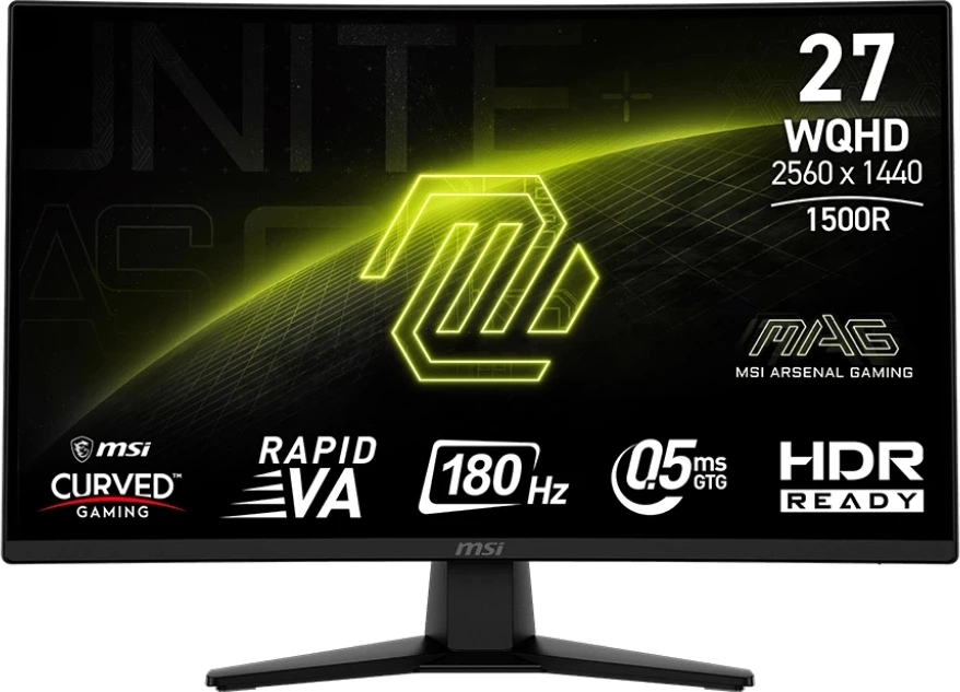 Монитор MSI 27" Mag 274CQF черный VA LED 16:9 HDMI матовая 300cd 178гр/178гр 2560x1440 180Hz DP QHD 3.4кг