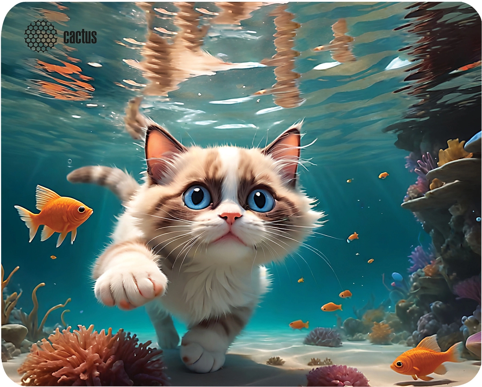 Коврик для мыши Cactus Fish Cat рисунок 300x250x3мм (CS-MPC-D15M)