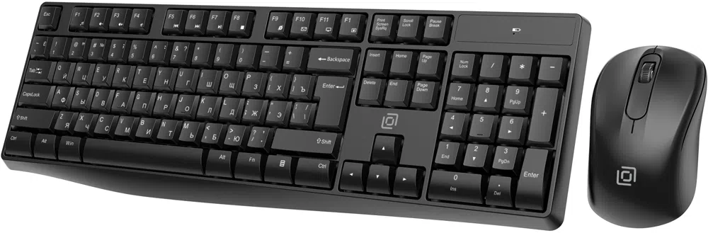 Клавиатура + мышь Оклик S260W клав:черный мышь:черный USB беспроводная Multimedia (2066170)