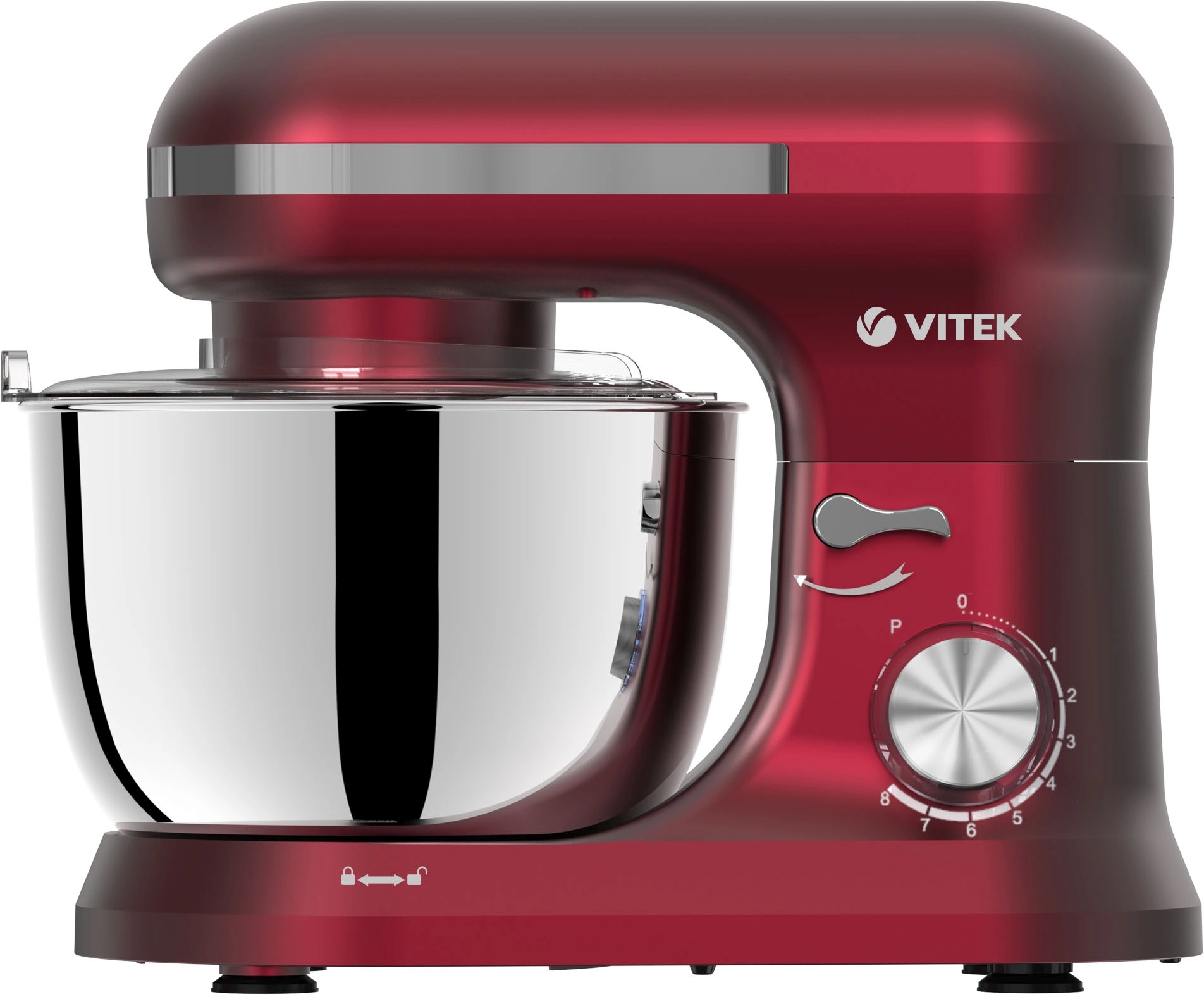 Миксер планетарный Vitek VT-PM0111 1500Вт вишневый