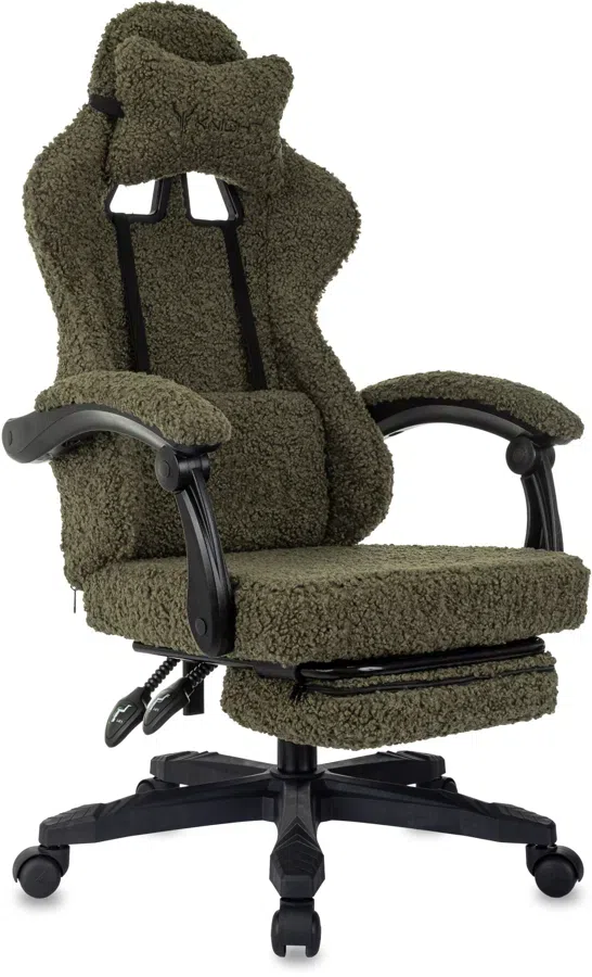 Кресло игровое Knight Lord/F хаки экомех крестов. пластик подст.для ног