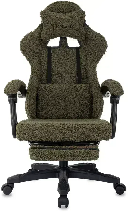 Кресло игровое Knight Lord/F хаки экомех крестов. пластик подст.для ног