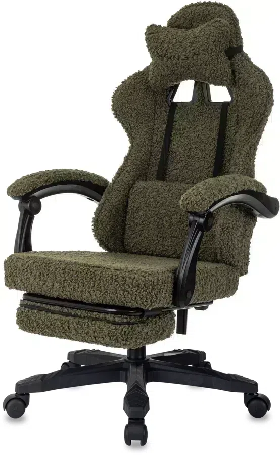 Кресло игровое Knight Lord/F хаки экомех крестов. пластик подст.для ног