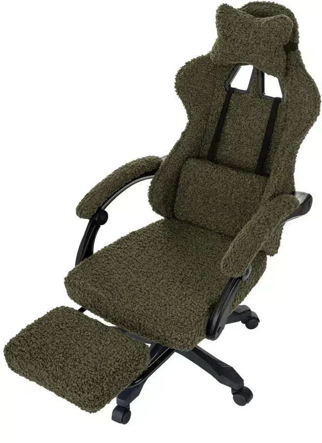 Кресло игровое Knight Lord/F хаки экомех крестов. пластик подст.для ног