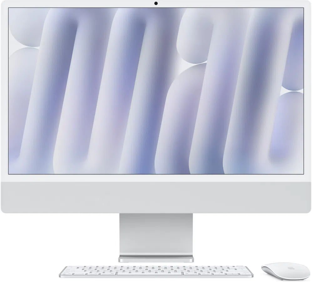 Моноблок Apple iMac A3137 24" 4.5K M4 10 core (4) 16Gb SSD512Gb 10 core GPU macOS WiFi BT 143W клавиатура мышь Cam серебристый 4480x2520