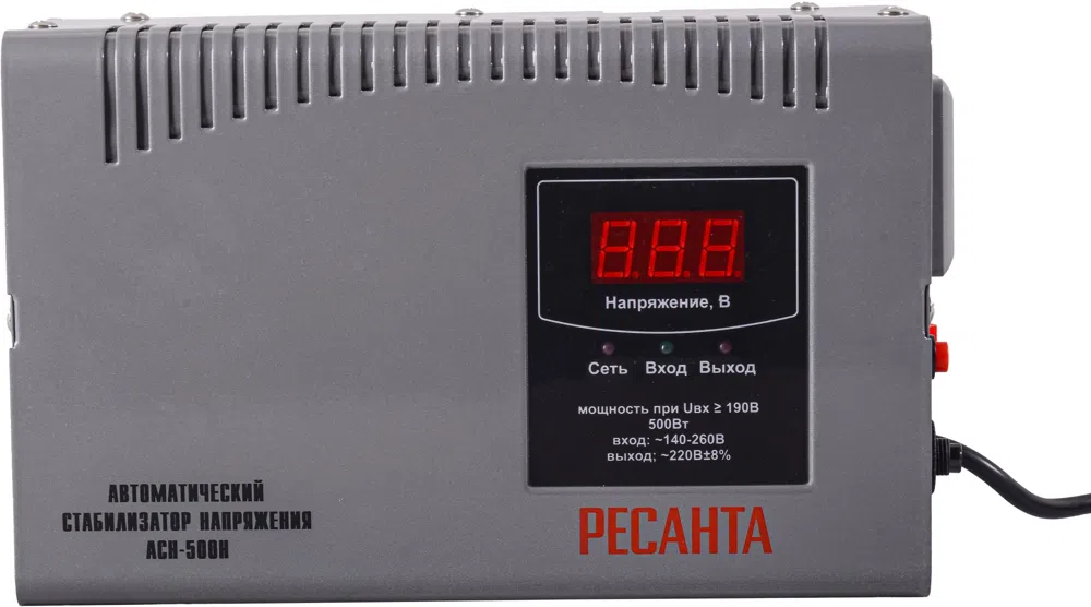 Стабилизатор напряжения Ресанта АСН-500 Н однофазный серый (63/6/63)