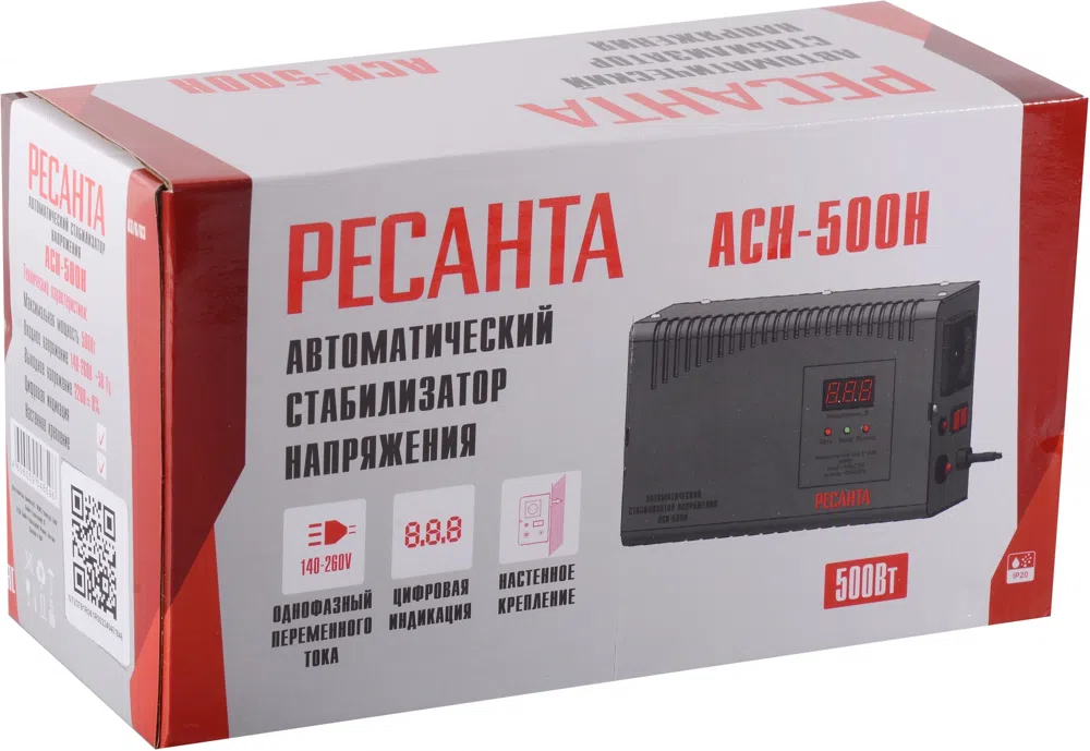 Стабилизатор напряжения Ресанта АСН-500 Н однофазный серый (63/6/63)