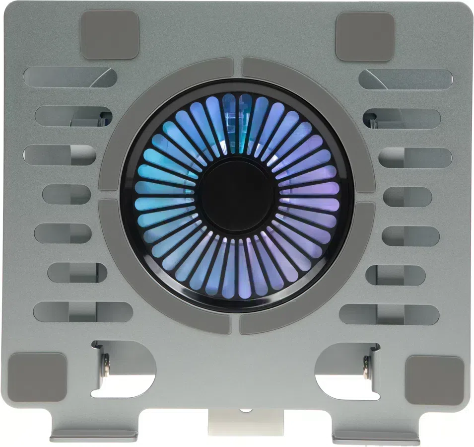 Подставка для ноутбука Digma D-NCP170-1xRGB110-360 17" 240x230x50мм 28дБ 2xUSB 1x 110ммFAN 940г Fan-control алюминий серый