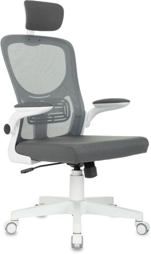 Кресло Бюрократ ASTER NH-W темно-серый TW-04 Neo Grey сетка/ткань с подголов. крестов. пластик пластик белый