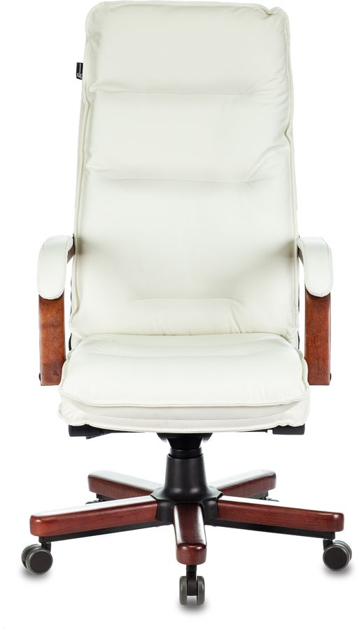 Кресло руководителя Бюрократ T-9927Walnut слоновая кость кожа крестов. металл/дерево