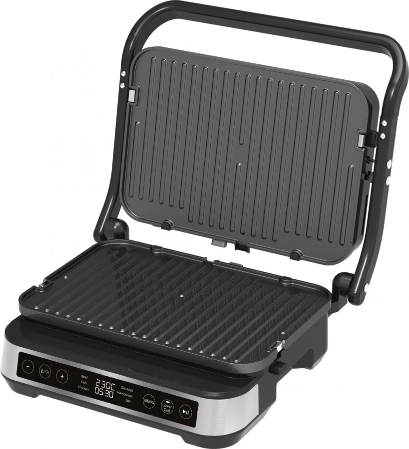 Электрогриль Hyundai HYG-5020 2000Вт серебристый/черный