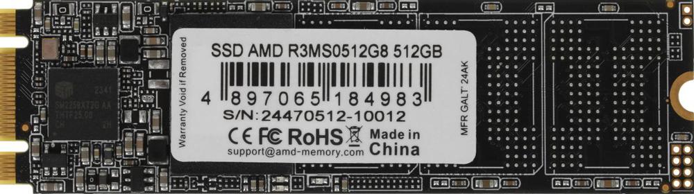 Накопитель SSD AMD SATA 512GB R3MS0512G8 Radeon M.2 2280