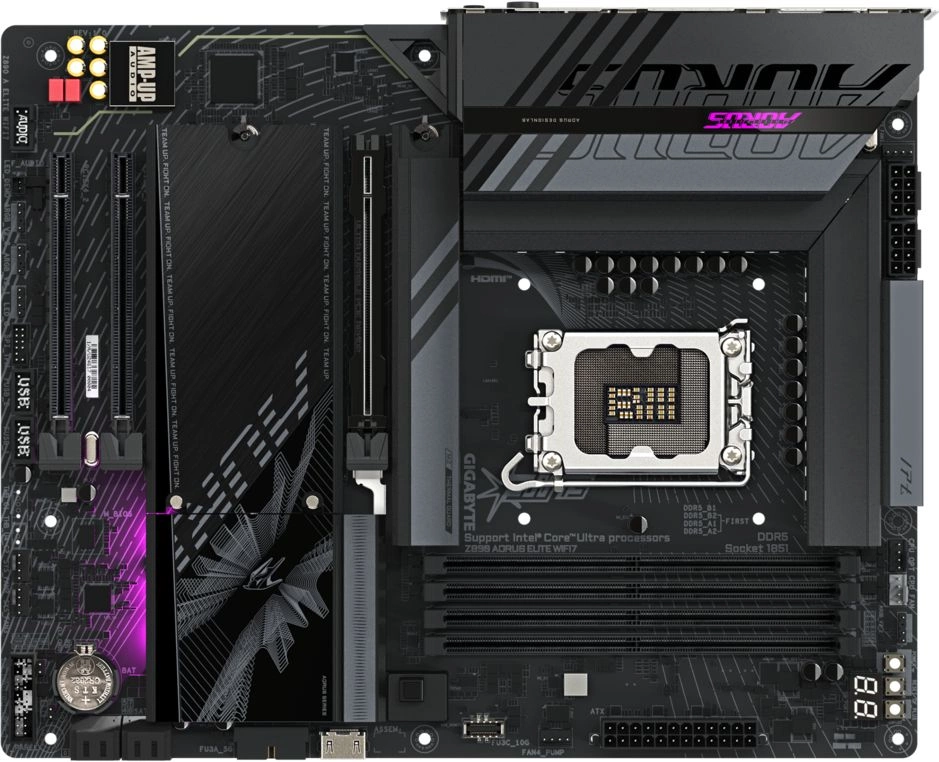Материнская плата Gigabyte Z890 A ELITE WIFI7 Soc-1851 Intel Z890 ATX AC`97 8ch(7.1) 2.5Gg RAID+DP