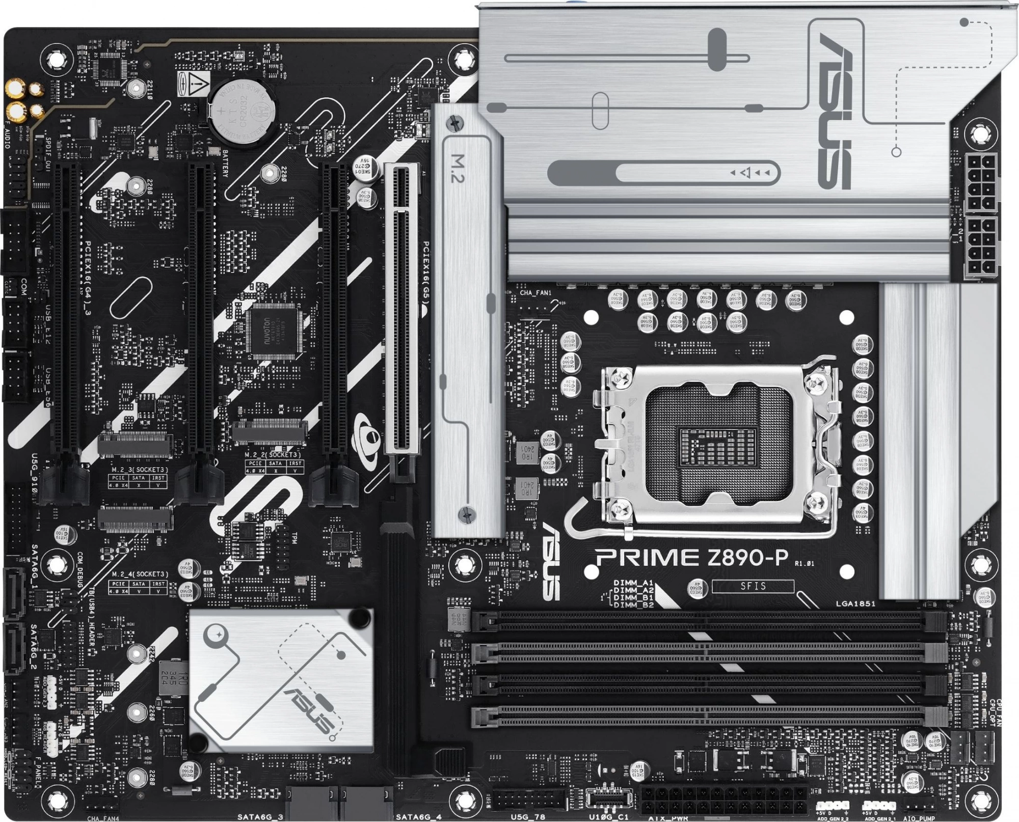 Материнская плата Asus PRIME Z890-P Soc-1851 Intel Z890 4xDDR5 ATX AC`97 8ch(7.1) 2.5Gg RAID+HDMI+DP