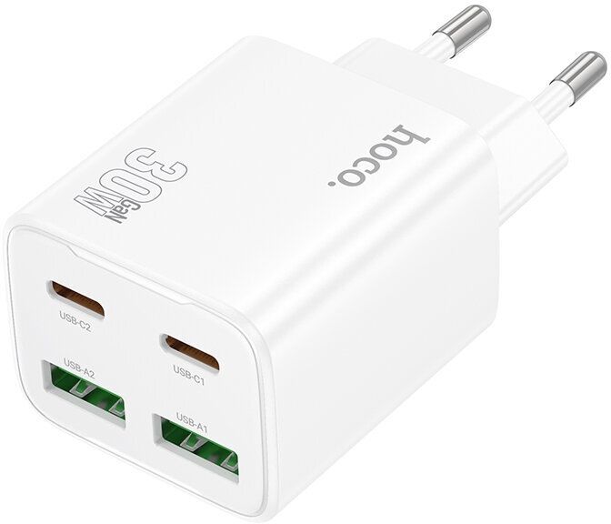 Сетевое зар./устр. Hoco N56 Fundador 30W 3A (PD) 2xUSB/USB type-C универсальное белый (32508)