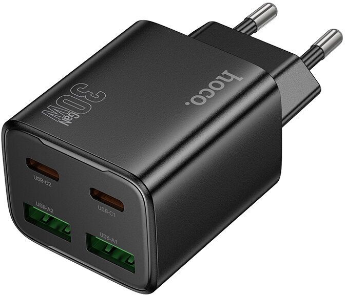 Сетевое зар./устр. Hoco N56 Fundador 30W 3A (PD) 2xUSB/USB type-C универсальное черный (32492)