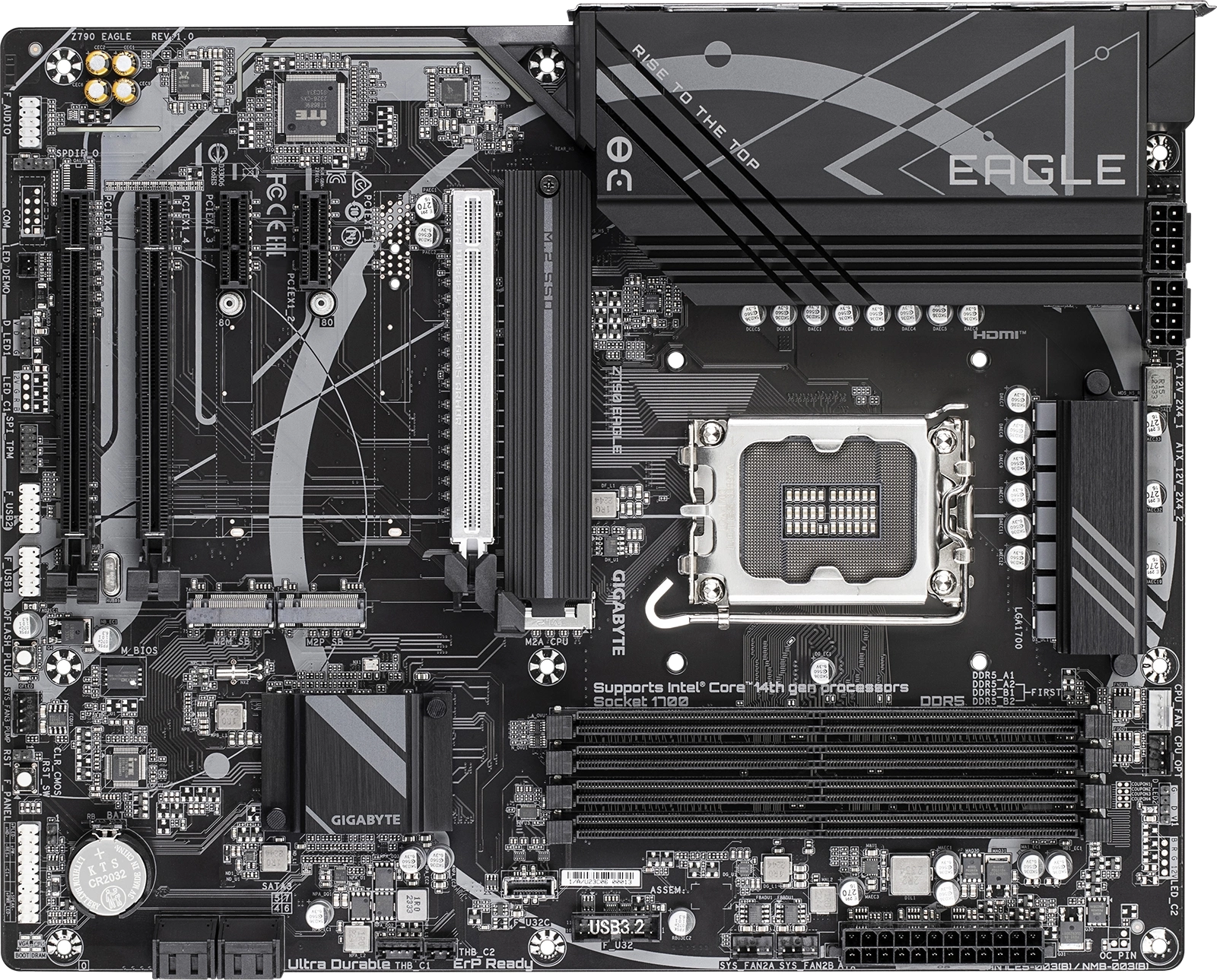 Материнская плата Gigabyte Z790 EAGLE Soc-1700 Intel Z790 4xDDR5 ATX AC`97 8ch(7.1) 2.5Gg RAID+HDMI+DP