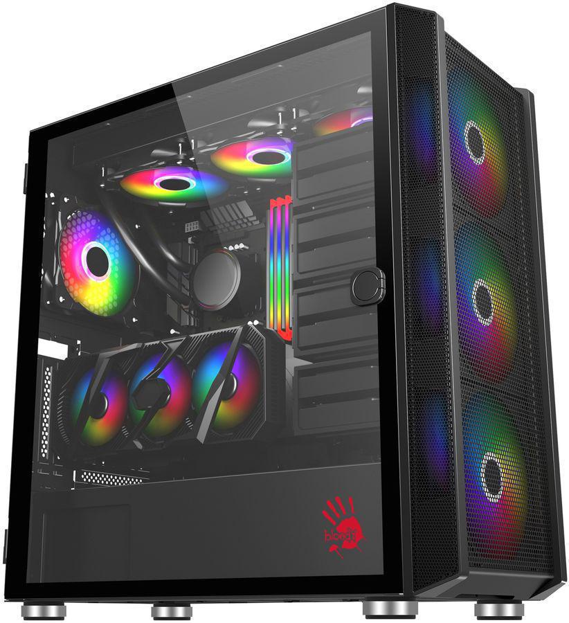 Корпус Bloody BD-CC119 черный без БП ATX 7x120mm 2xUSB3.0 audio bott PSU