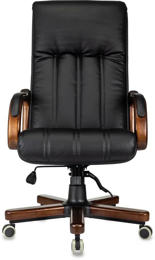 Кресло руководителя Бюрократ T-9932Walnut черный экокожа крестов. металл/дерево