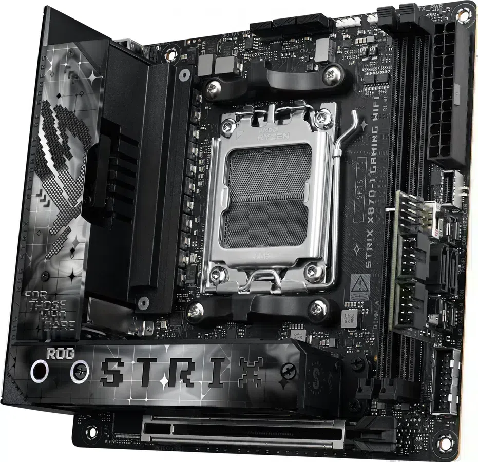 Материнская плата Asus ROG STRIX X870-I GAMING WIFI Socket AM5 AMD X870 2xDDR5 mini-ITX AC`97 8ch(7.1) 2.5Gg RAID+HDMI