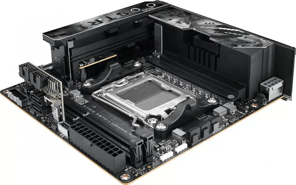 Материнская плата Asus ROG STRIX X870-I GAMING WIFI Socket AM5 AMD X870 2xDDR5 mini-ITX AC`97 8ch(7.1) 2.5Gg RAID+HDMI