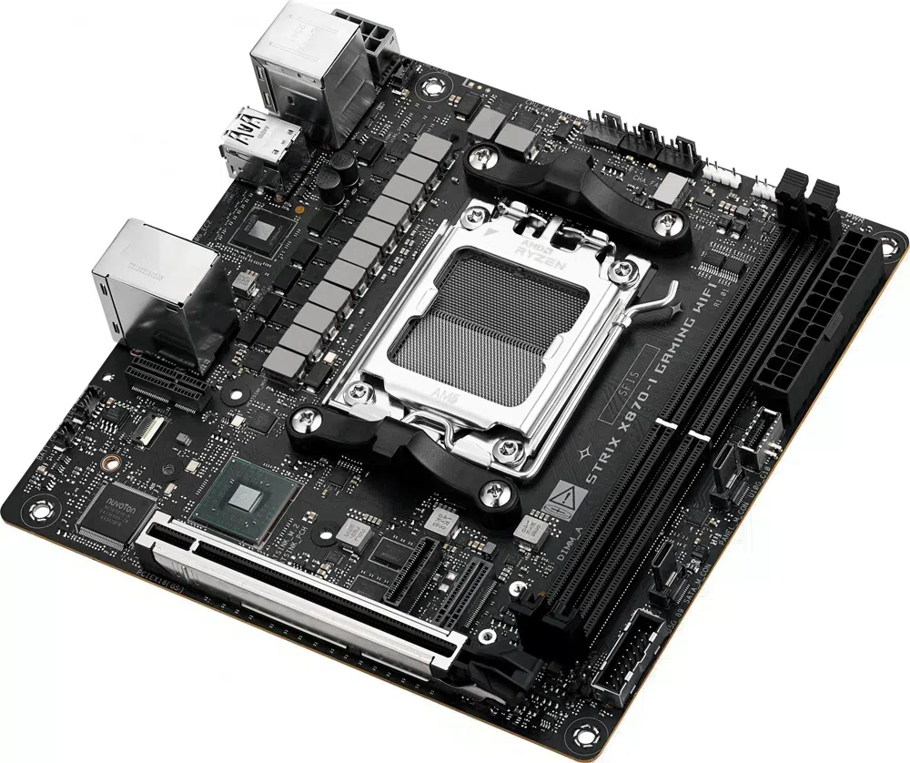 Материнская плата Asus ROG STRIX X870-I GAMING WIFI Socket AM5 AMD X870 2xDDR5 mini-ITX AC`97 8ch(7.1) 2.5Gg RAID+HDMI
