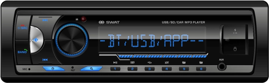 Автомагнитола Swat WX-509D 1DIN 6x50Вт v5.0 USB 2.0 AUX 3 (SWAT WX-509D)