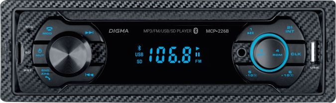 Автомагнитола Digma MCP-226B 1DIN 4x45Вт 2