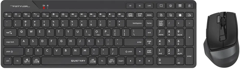 Клавиатура + мышь A4Tech Fstyler FB2800C Air2 клав:черный/серый мышь:черный/серый USB беспроводная Bluetooth/Радио slim