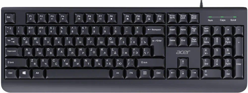 Клавиатура Acer OKW400 черный USB (ZL.KBDEE.01C) кабель 1.8м