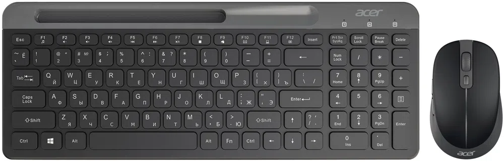 Клавиатура + мышь Acer OCC402 клав:черный мышь:черный USB беспроводная slim Multimedia (ZL.ACCCC.018)