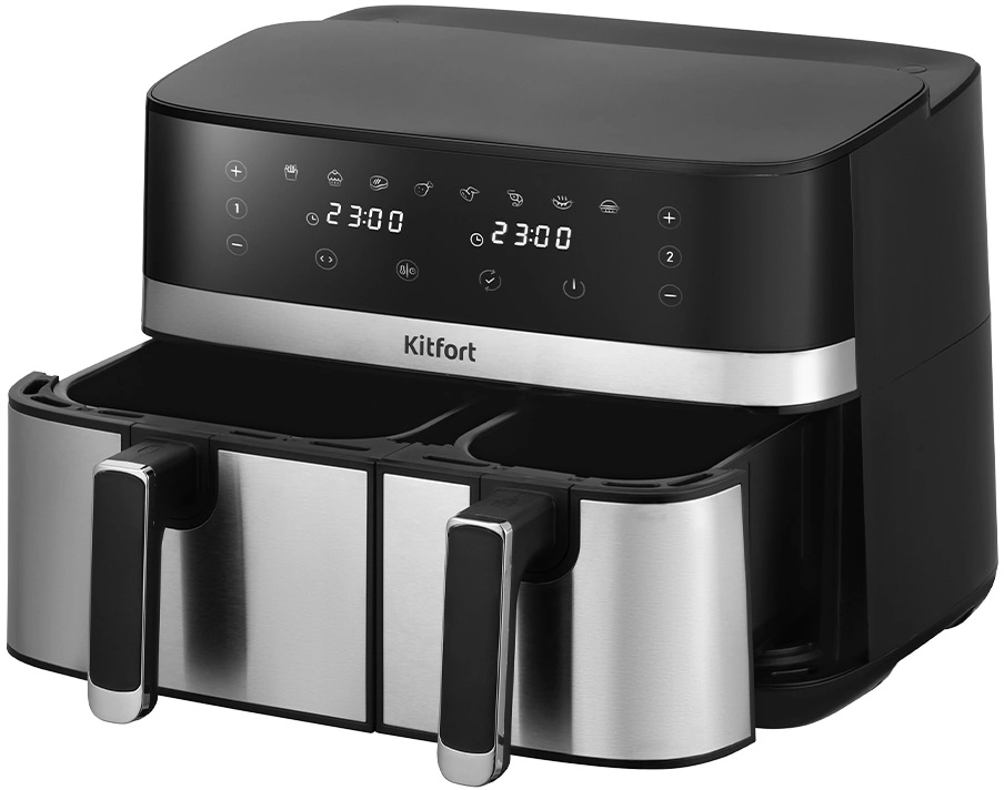 Аэрогриль Kitfort КТ-2261 8.2л 2700Вт черный/серебристый