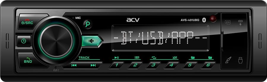Автомагнитола ACV AVS-401UBG 1DIN 4x50Вт v5.0 USB 2.0 AUX 1.3" 2 RDS (43342)