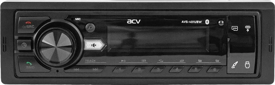 Автомагнитола ACV AVS-401UBW 1DIN 4x50Вт v5.0 USB 2.0 AUX 1.3" 2 RDS (43343)