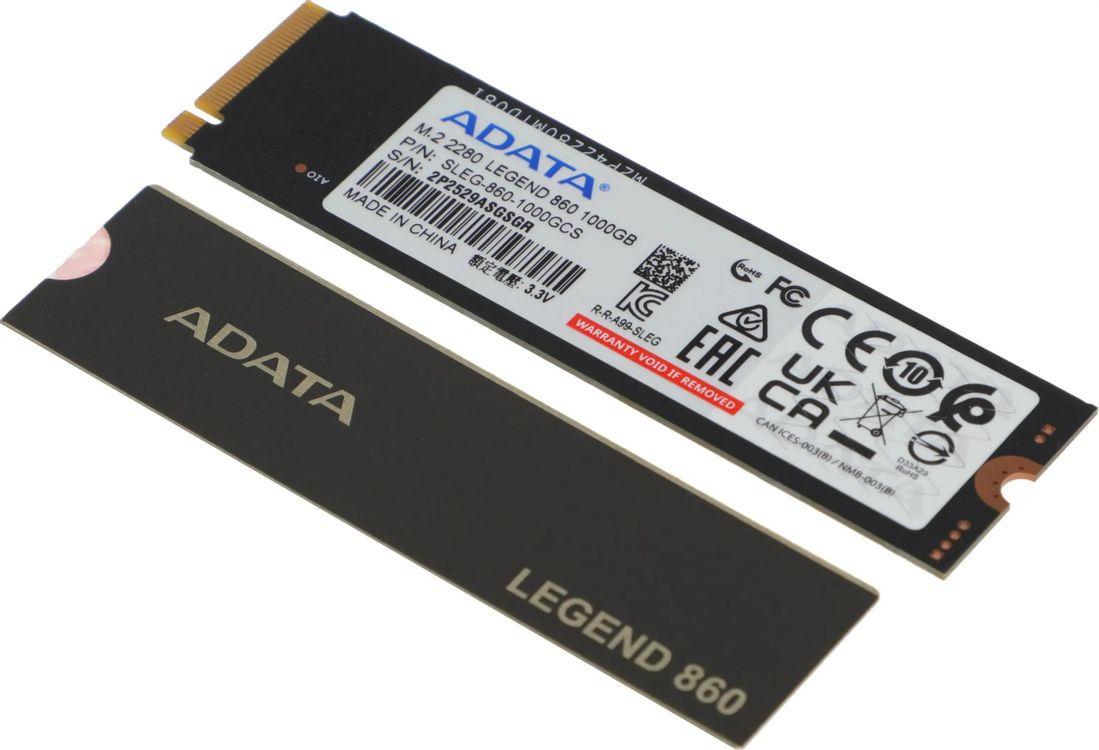 Накопитель SSD A-Data PCIe 4.0 x4 1TB SLEG-860-1000GCS Legend 860 M.2 2280 6000/4000