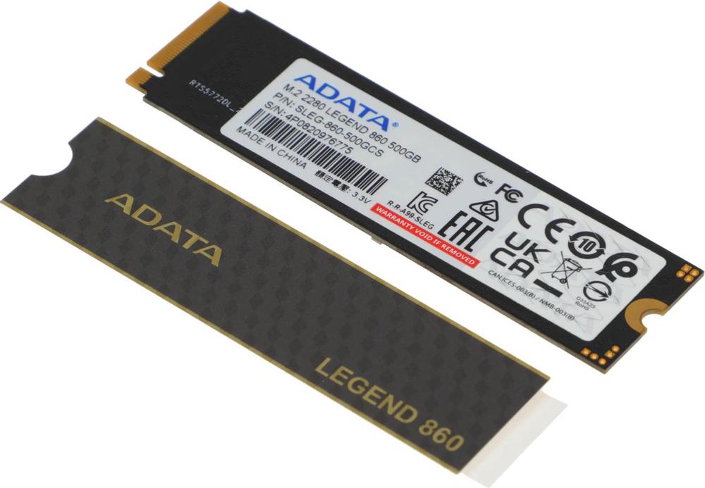 Накопитель SSD A-Data PCIe 4.0 x4 500GB SLEG-860-500GCS Legend 860 M.2 2280 5000/3000