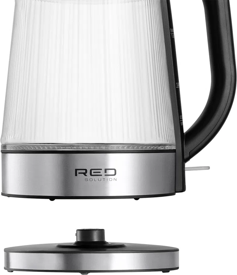 Чайник электрический Red Solution G121 1.8л. 2200Вт черный/серебристый корпус: стекло/металл/пластик