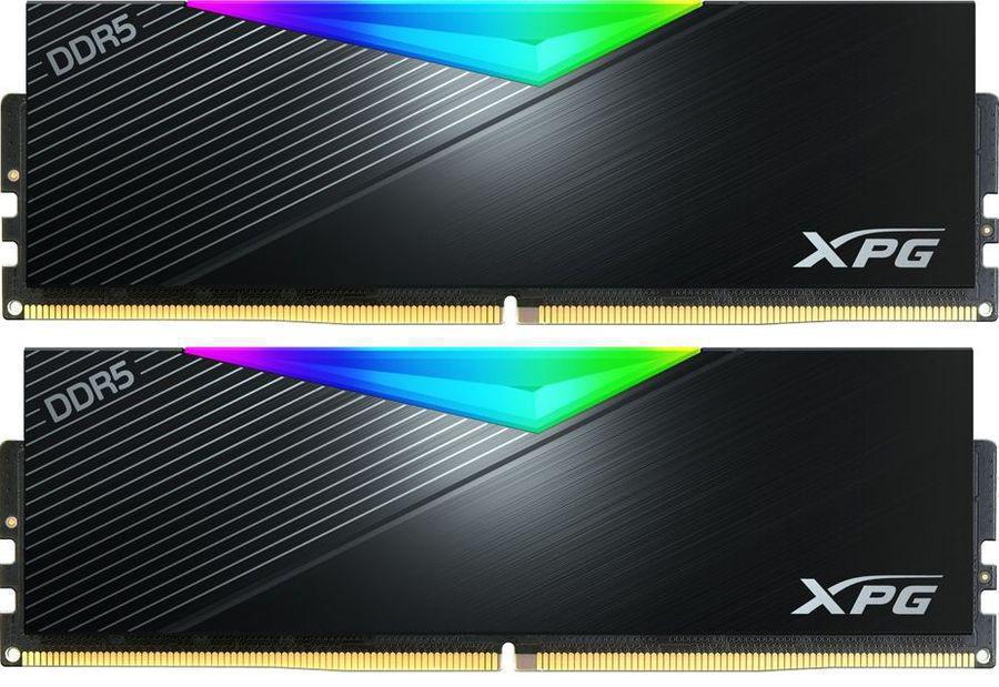 Память DDR5 2x32GB 6400MHz A-Data AX5U6400C3232G-DCLARBK XPG Lancer RGB RTL PC5-51200 CL32 DIMM 288-pin 1.4В kit dual rank с радиатором Ret