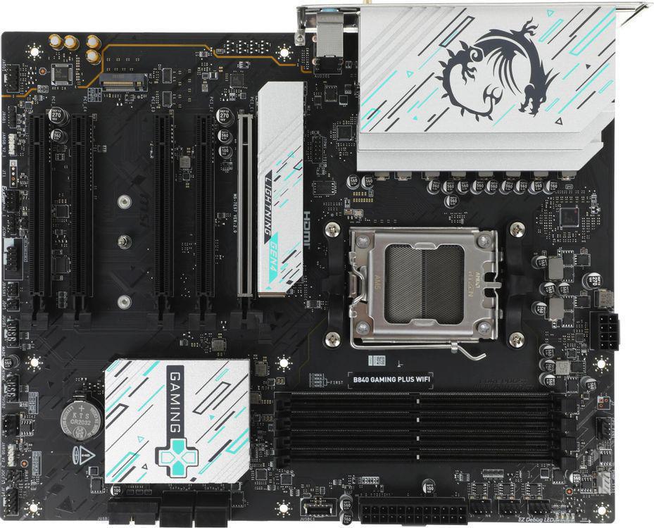 Материнская плата MSI B840 GAMING PLUS WIFI Socket AM5 AMD B840 4xDDR5 ATX AC`97 8ch(7.1) 2.5Gg RAID+HDMI