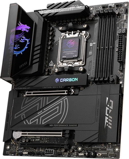 Материнская плата MSI MPG X870E CARBON WIFI Socket AM5 AMD X870E 4xDDR5 ATX AC`97 8ch(7.1) 5Gigabit + 2.5Gigabit Ethernet RAID+HDMI