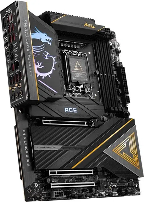Материнская плата MSI MEG Z890 ACE Soc-1851 Intel Z890 4xDDR5 ATX AC`97 8ch(7.1) 10Gigabit RAID+HDMI