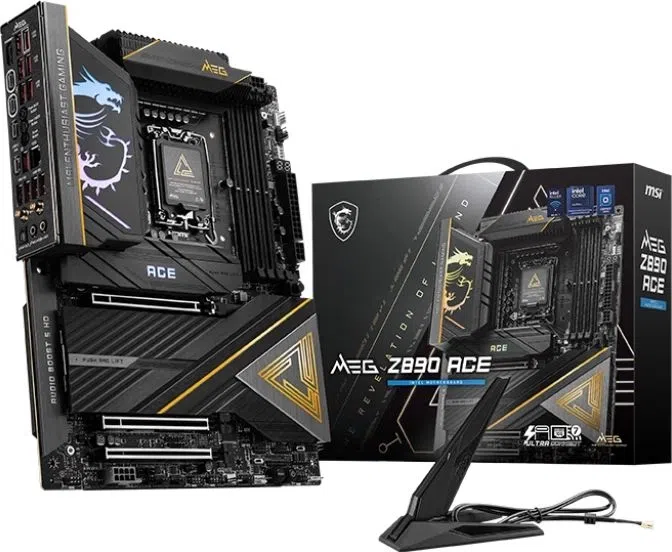Материнская плата MSI MEG Z890 ACE Soc-1851 Intel Z890 4xDDR5 ATX AC`97 8ch(7.1) 10Gigabit RAID+HDMI