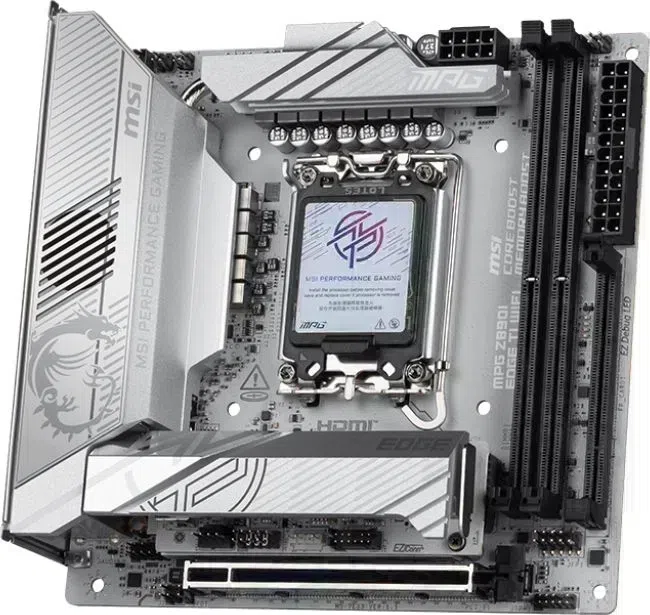 Материнская плата MSI MPG Z890I EDGE TI WIFI Soc-1851 Intel Z890 2xDDR5 mini-ITX AC`97 8ch(7.1) 5Gigabit RAID+HDMI